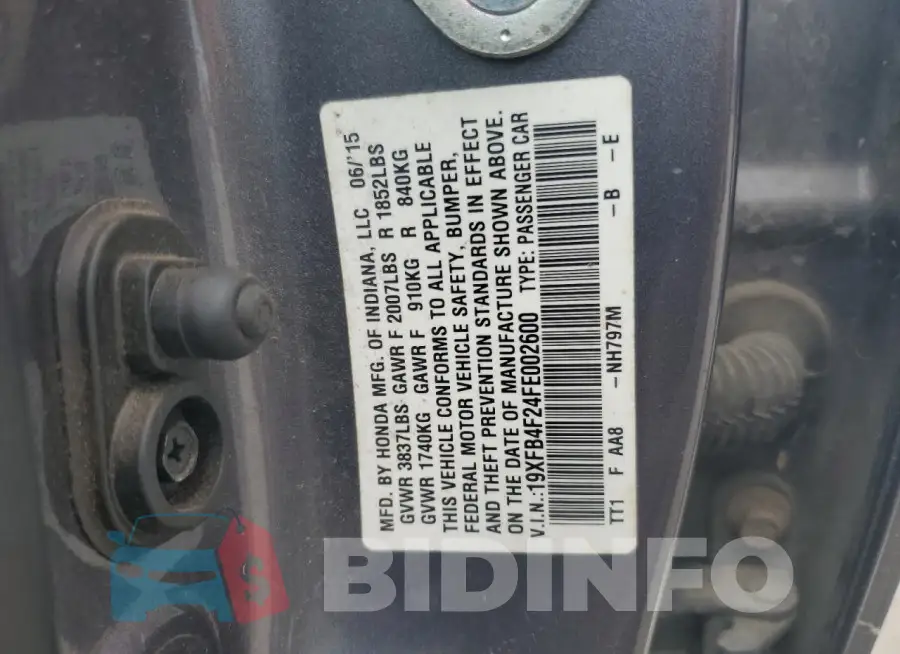 19XFB4F24FE002600 Photo# 12