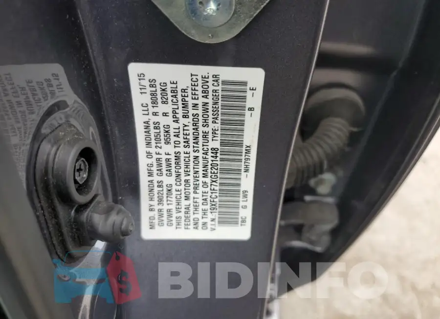 19XFC1F7XGE201448 Photo# 12