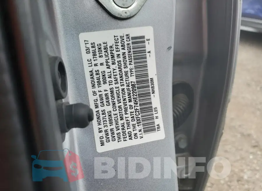 19XFC2F74HE220987 Photo# 12