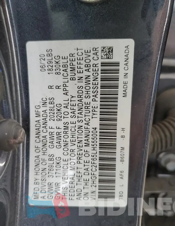 2HGFC2F65LH555004 Photo# 13
