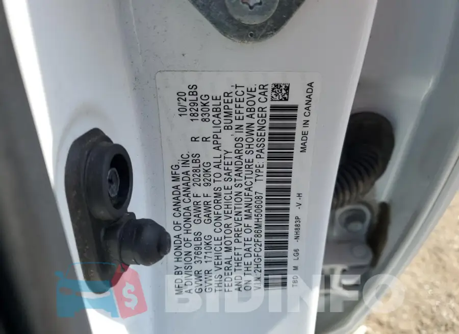 2HGFC2F86MH506087 Photo# 12