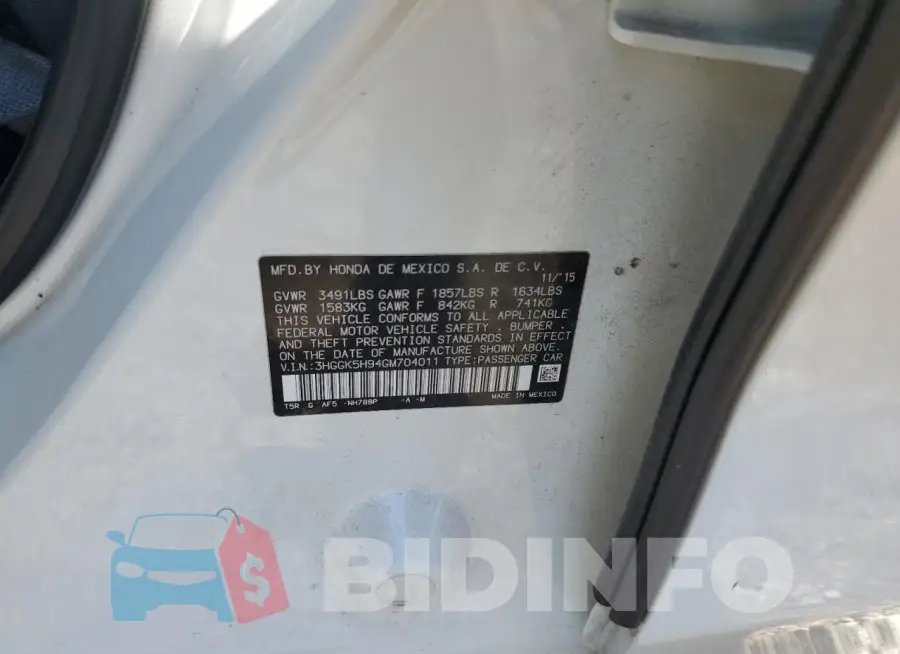 3HGGK5H94GM704011 Photo# 12
