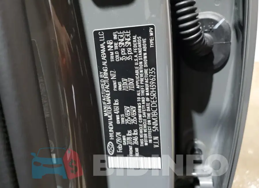 5NMJBCDE5RH396235 Photo# 14