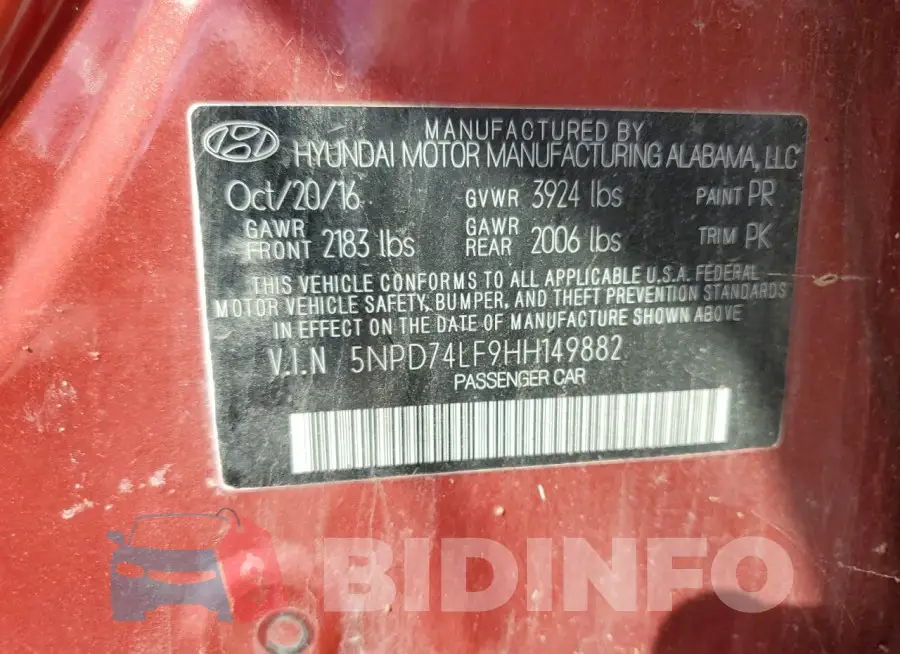 5NPD74LF9HH149882 Photo# 12