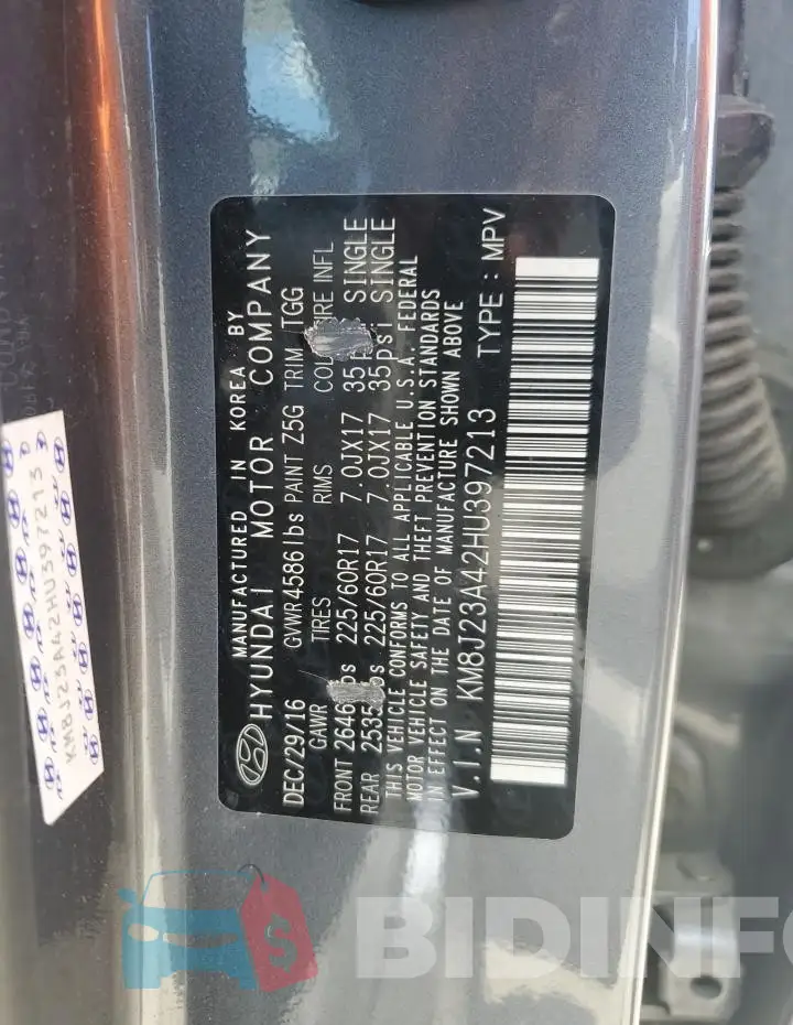 KM8J23A42HU397213 Photo# 13