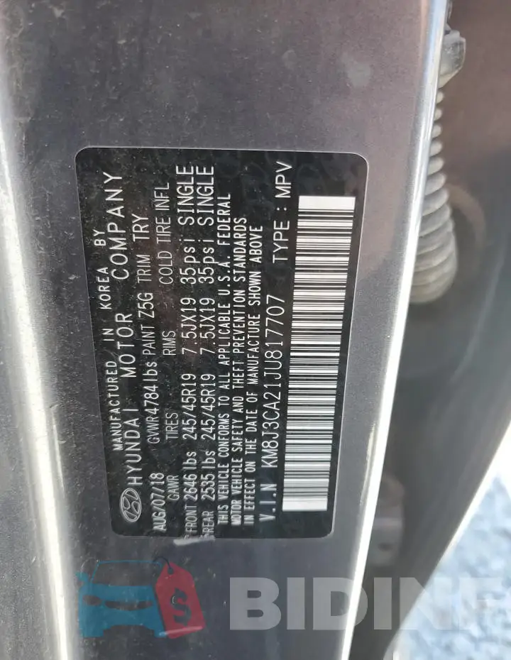 KM8J3CA21JU817707 Photo# 13