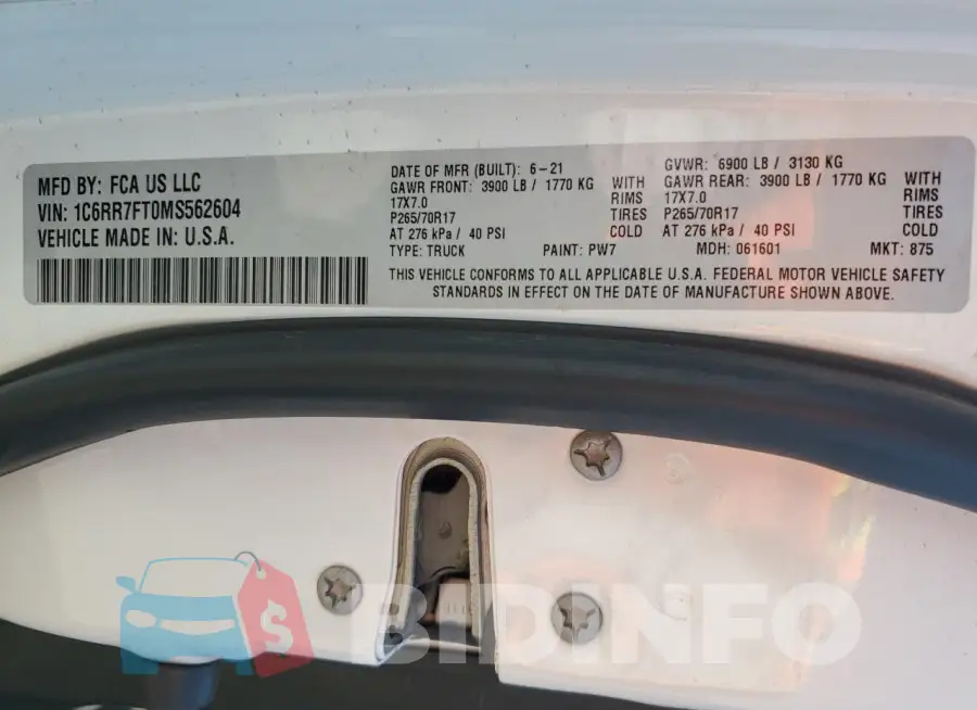 1C6RR7FT0MS562604 Photo# 12