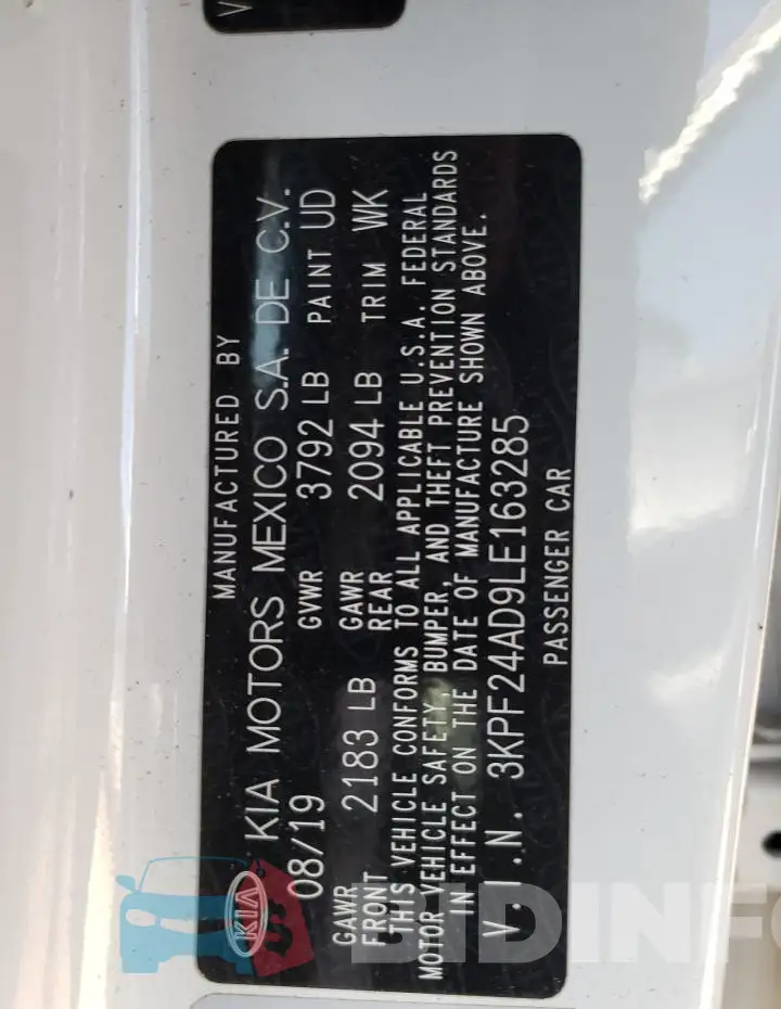 3KPF24AD9LE163285 Photo# 12