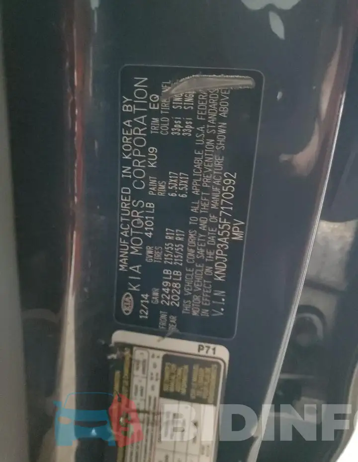 KNDJP3A55F7170592 Photo# 12