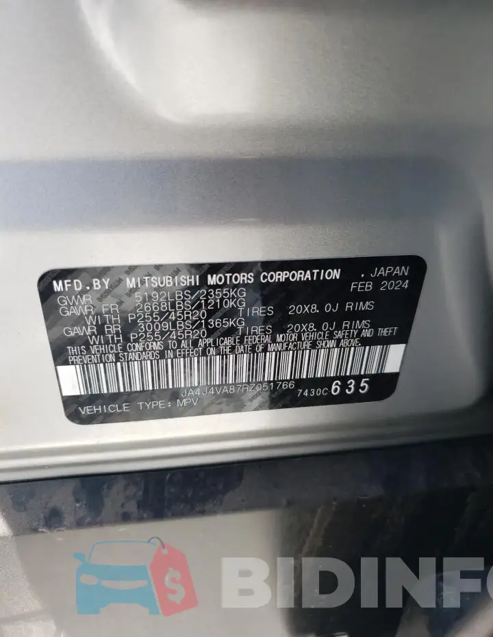 JA4J4VA87RZ051766 Photo# 13