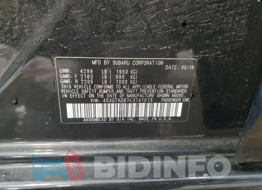 4S3GTAD63K3741013 Photo# 13
