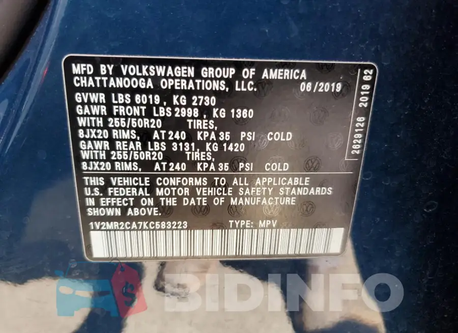 1V2MR2CA7KC583223 Photo# 13