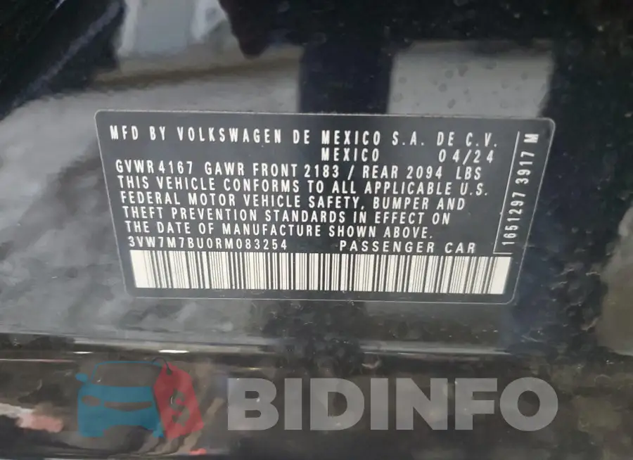 3VW7M7BU0RM083254 Photo# 12