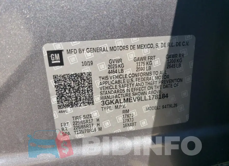 3GKALMEV9LL178184 Photo# 13