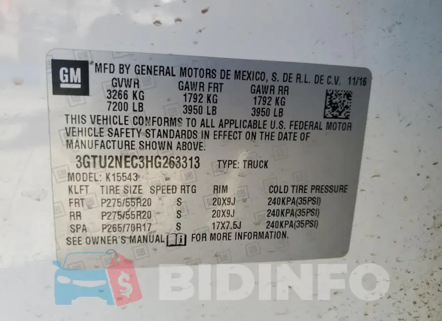 3GTU2NEC3HG263313 Photo# 12