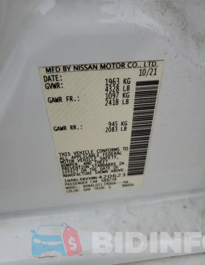 1N4BL4BVXMN420623 Photo# 12