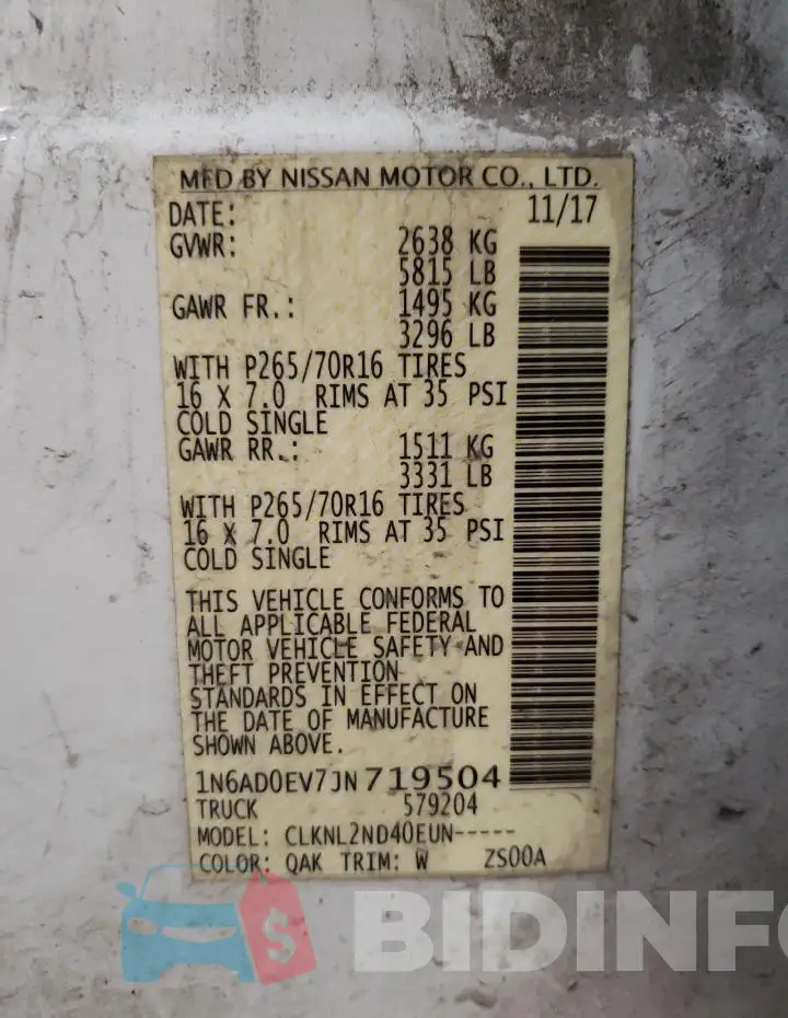 1N6AD0EV7JN719504 Photo# 12