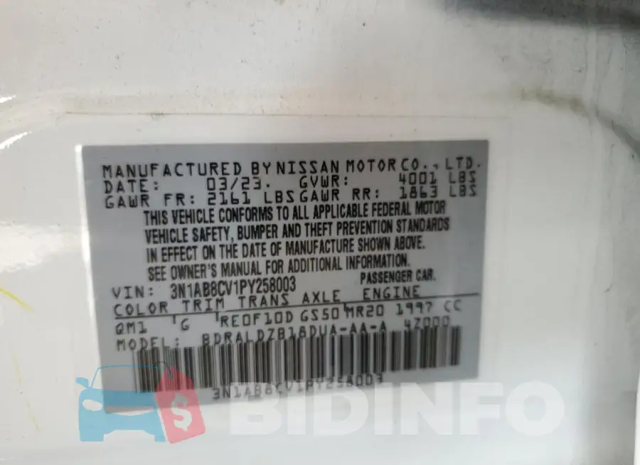3N1AB8CV1PY258003 Photo# 13