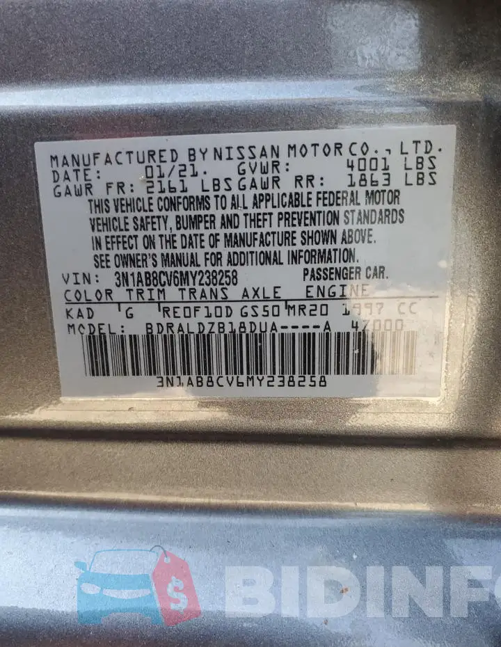 3N1AB8CV6MY238258 Photo# 12