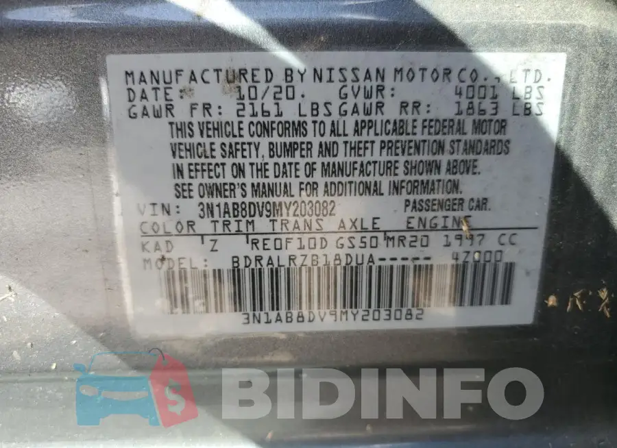 3N1AB8DV9MY203082 Photo# 12
