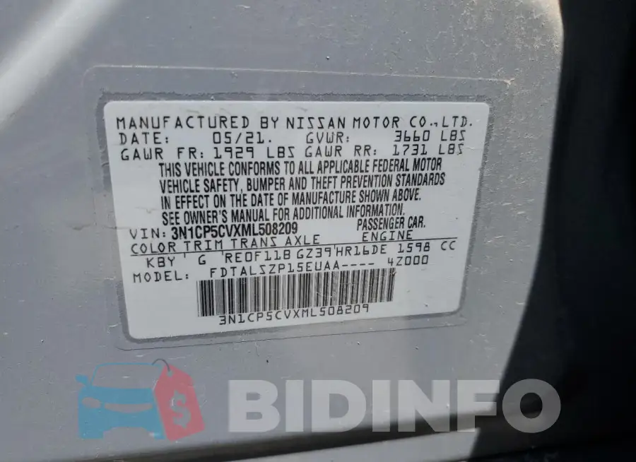 3N1CP5CVXML508209 Photo# 12