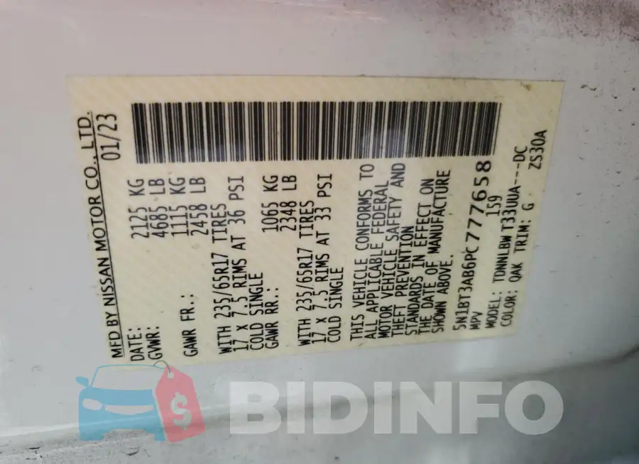 5N1BT3AB6PC777658 Photo# 14