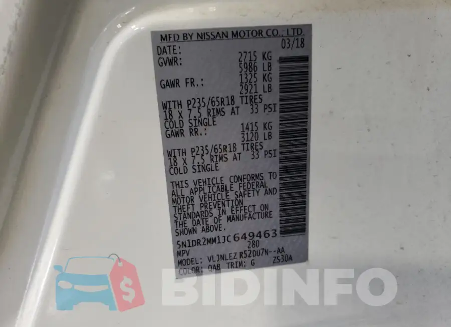 5N1DR2MM1JC649463 Photo# 14