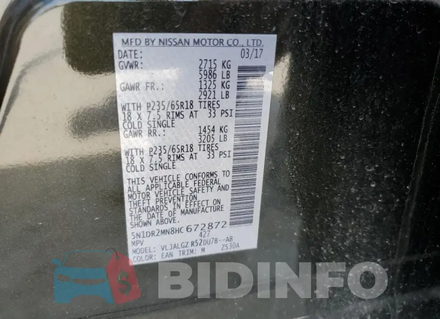 5N1DR2MN8HC672872 Photo# 13
