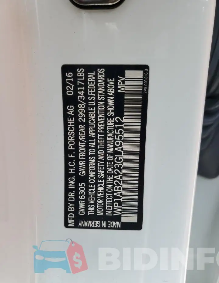WP1AB2A23GLA95512 Photo# 13