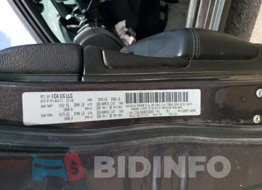 1C4RJFBG3KC638357 Photo# 13
