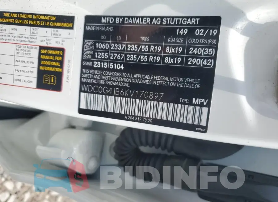 WDC0G4JB6KV170897 Photo# 13