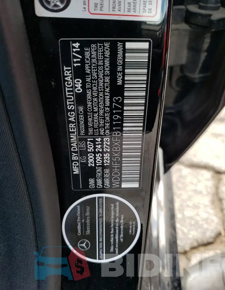 WDDHF5KBXFB119173 Photo# 13