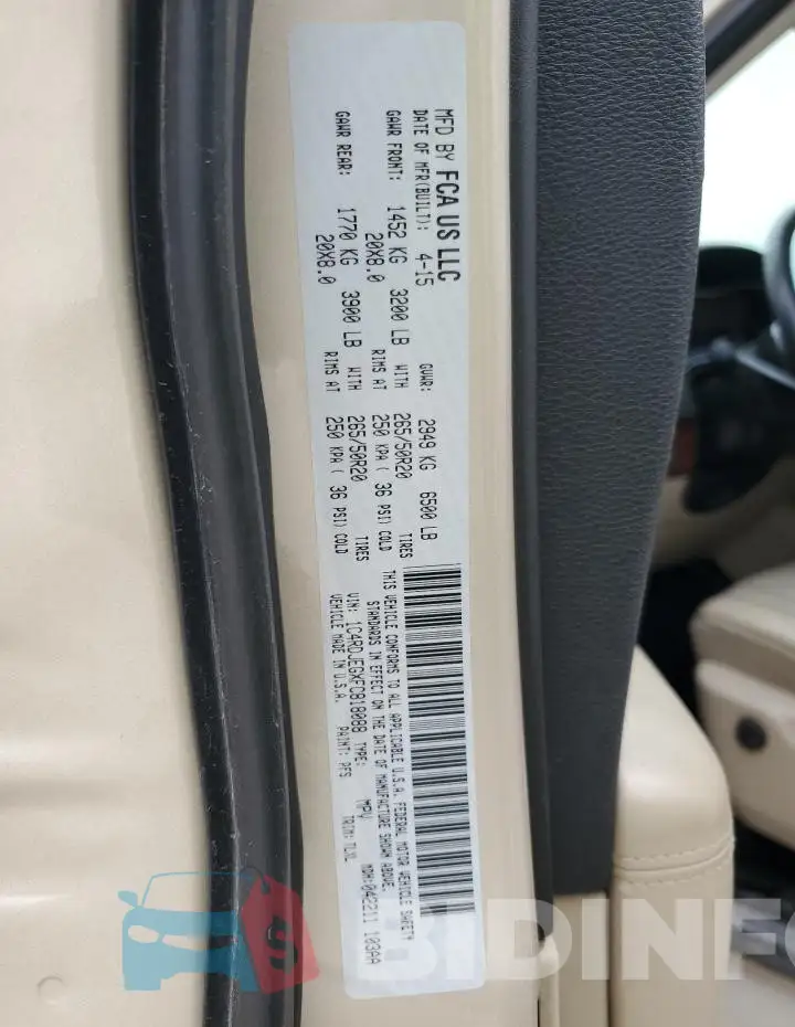 1C4RDJEGXFC818088 Photo# 14