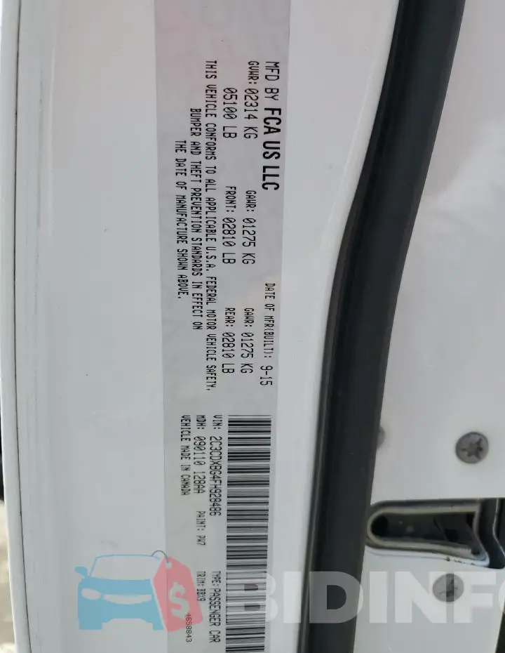2C3CDXBG4FH928486 Photo# 12