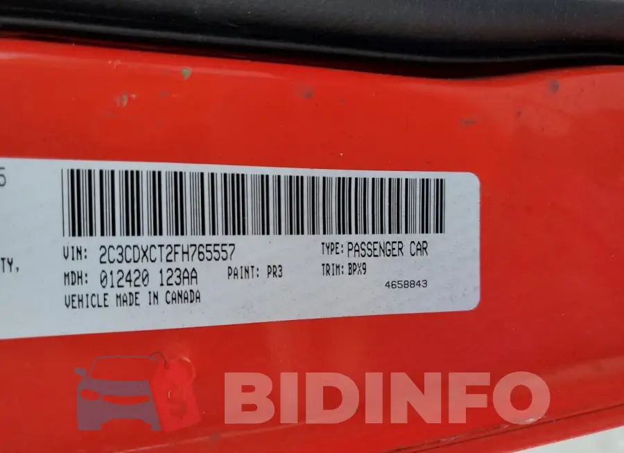 2C3CDXCT2FH765557 Photo# 13