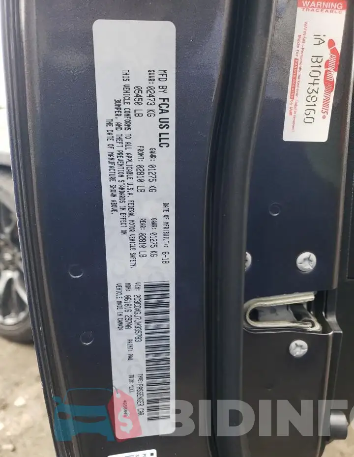 2C3CDXGJ7JH335783 Photo# 12