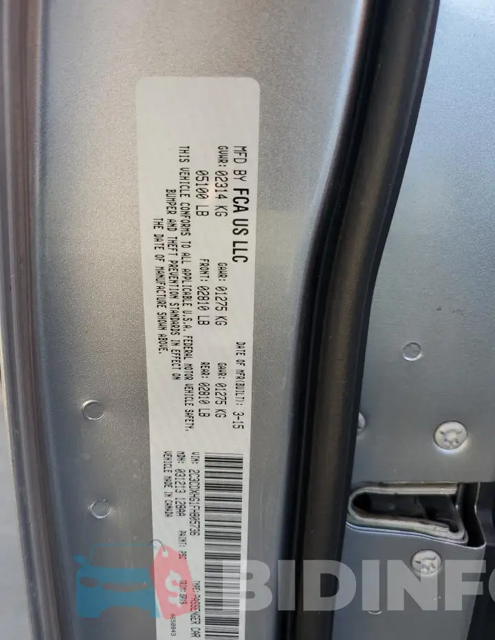 2C3CDXHG1FH805736 Photo# 12