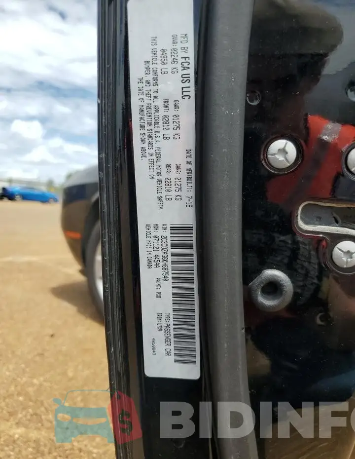 2C3CDZAG6KH687540 Photo# 12