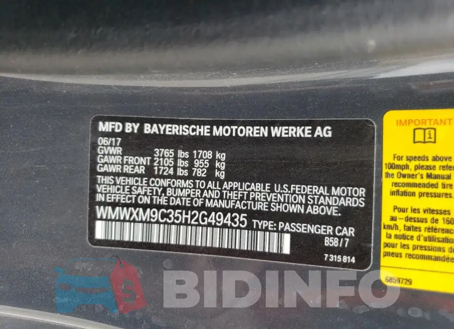 WMWXM9C35H2G49435 Photo# 12