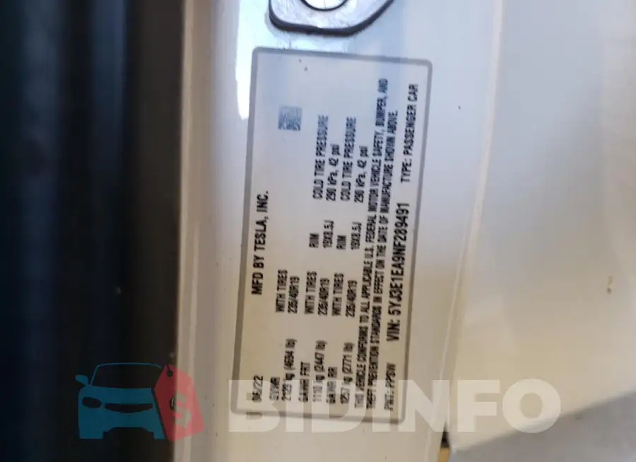 5YJ3E1EA9NF289491 Photo# 12