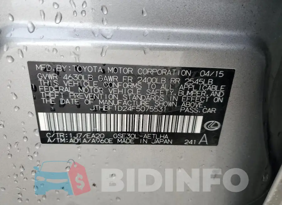 JTHBF1D24F5075531 Photo# 13