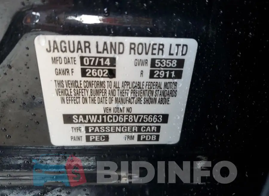 SAJWJ1CD6F8V75663 Photo# 12