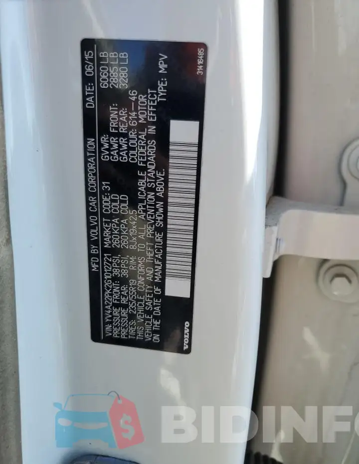 YV4A22PK2G1012721 Photo# 13