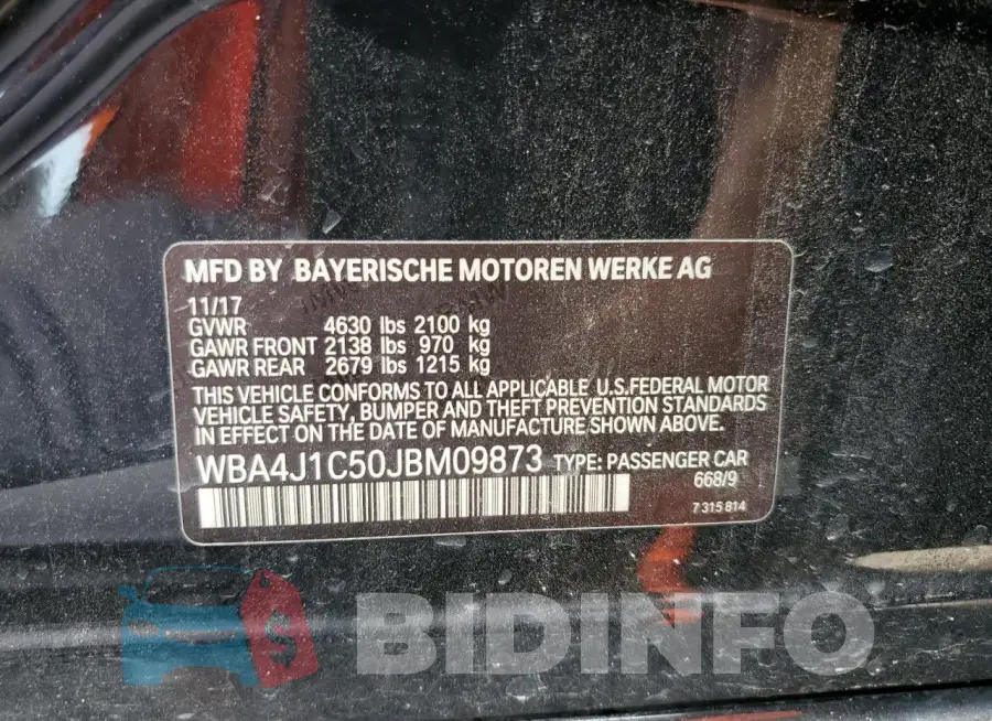 WBA4J1C50JBM09873 Photo# 13