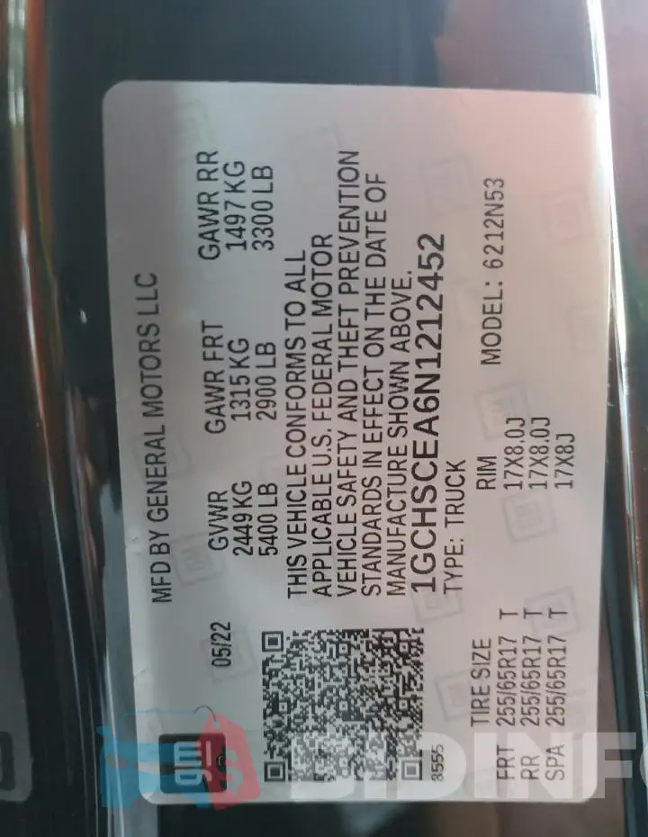 1GCHSCEA6N1212452 Photo# 12