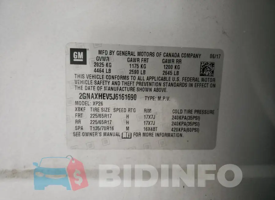 2GNAXHEV5J6161690 Photo# 12