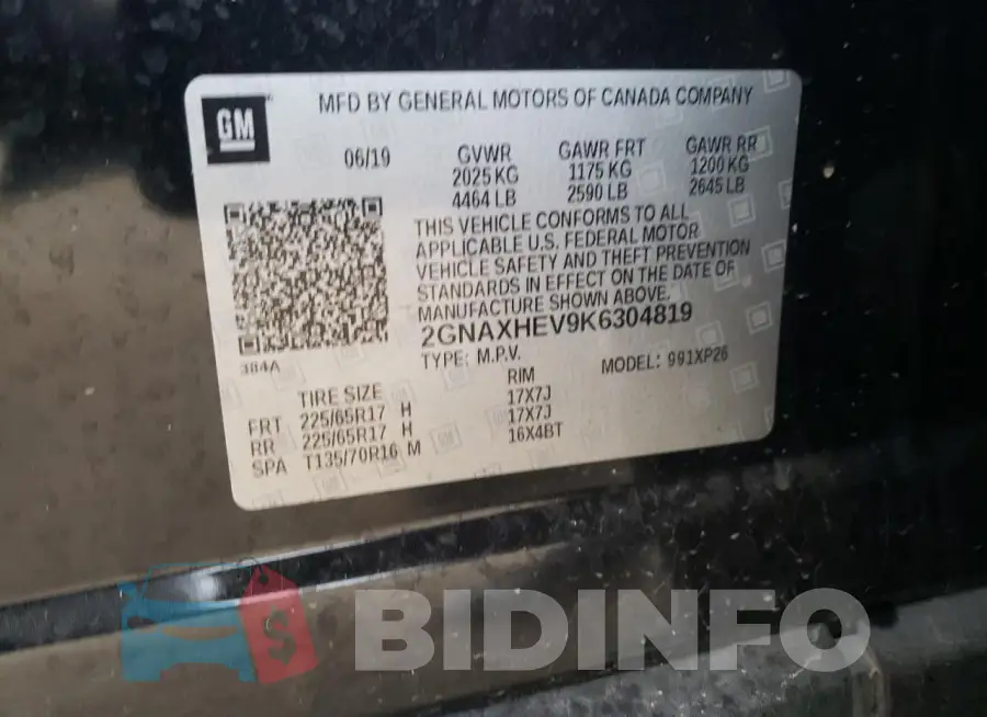 2GNAXHEV9K6304819 Photo# 12