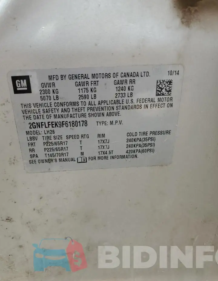 2GNFLFEK9F6180178 Photo# 12