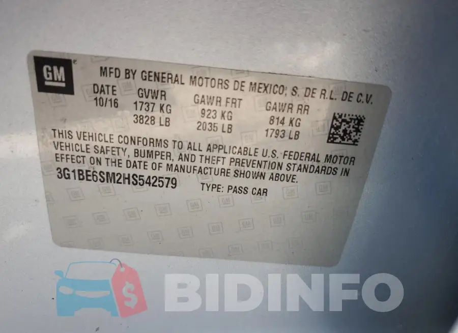 3G1BE6SM2HS542579 Photo# 12