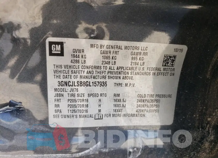 3GNCJLSB8GL157936 Photo# 13
